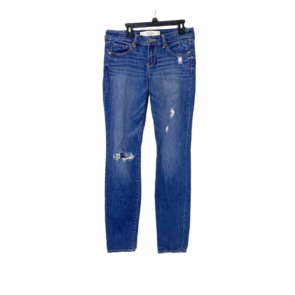 Abercrombie & Fitch The Super Skinny Jeans Size 25 0 Distressed Low Rise Women